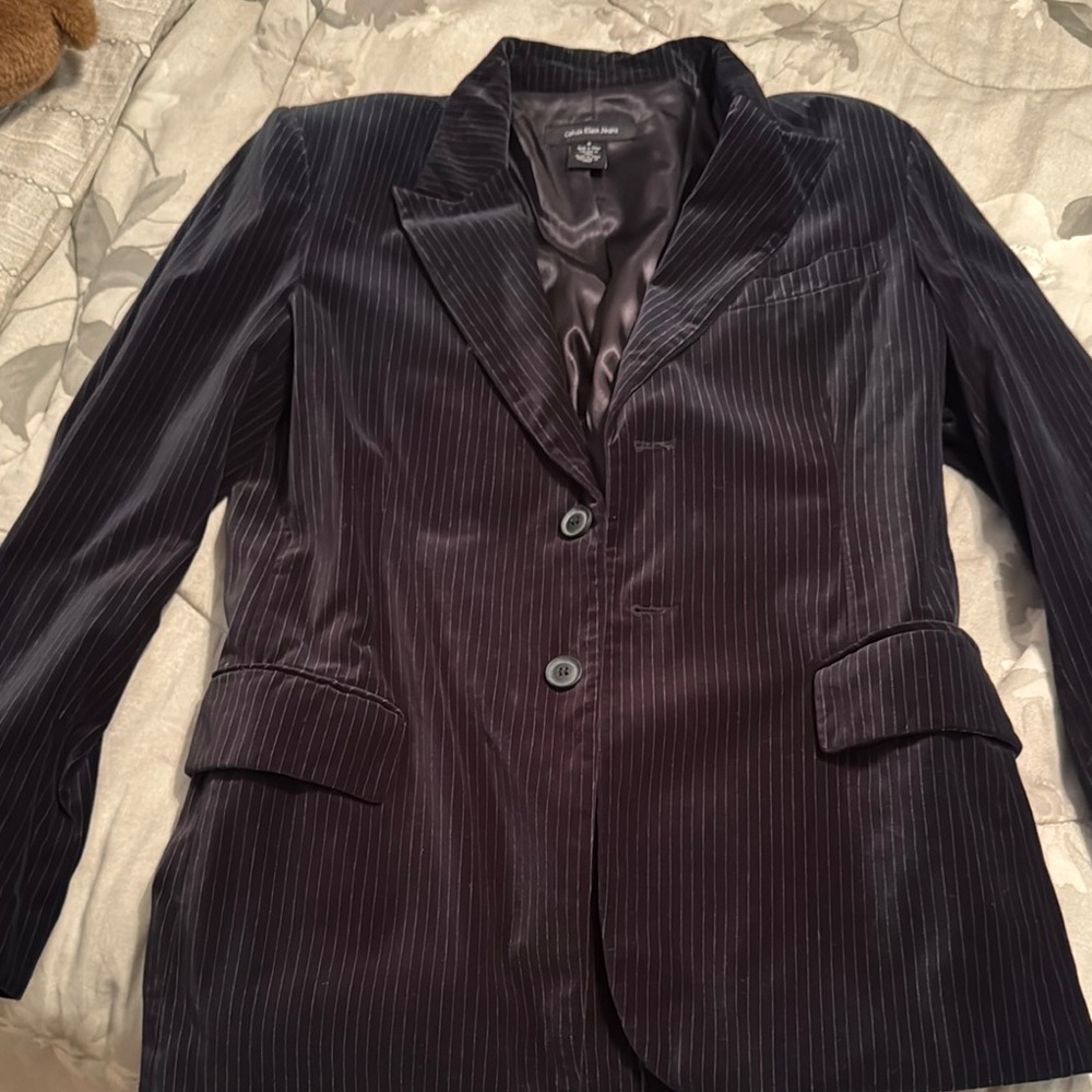 Calvin Klein Black Pinstripe Blazer